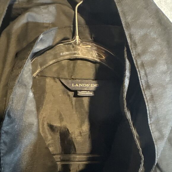 Lands End Women’s Waterproof Rain Coat Windbreaker Black Size L/P‎  14-16 VTG - Picture 4 of 16